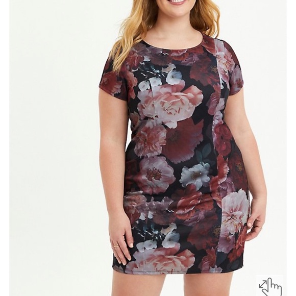 Torrid Size 2 Floral Convertible Organza Scuba Skater 2 Piece Dress Set NWT - Picture 4 of 9